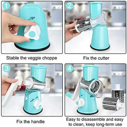 3 in 1 Rotary Cheese Grater Vegetable Slicer